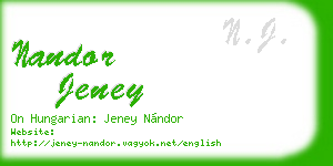nandor jeney business card